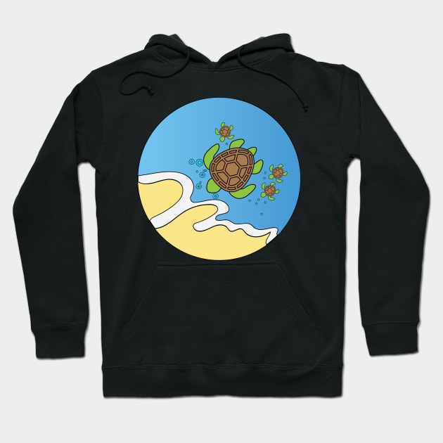 Turtles in the waves Hoodie by whiteasters